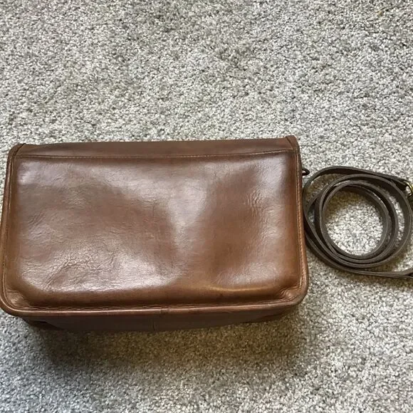 Vintage Coach Convertible Clutch English Tan Leather  USA Made 654-6847 - Picture 9 of 14